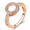 Women's Fashion Pvc Geometric Diamond Halo Ring With Popular Style Treated Finish