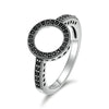Women's Fashion Pvc Geometric Diamond Halo Ring With Popular Style Treated Finish