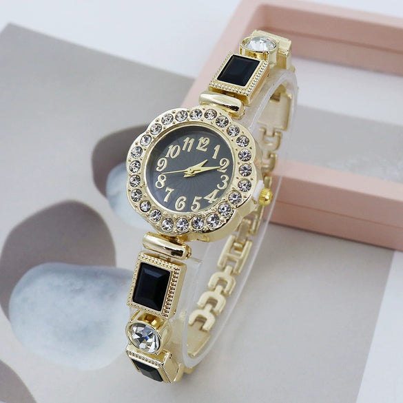 Women's Fashion Quartz Bracelet Watch Chalcedony Diamond Alloy