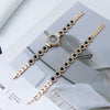 Women's Fashion Quartz Bracelet Watch Set Chalcedony Diamond Alloy Round Dial