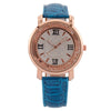 Women's Fashion Quartz Watch Alloy Case Imitation Leather Strap Round Dial Printed Logo