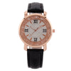 Women's Fashion Quartz Watch Alloy Case Imitation Leather Strap Round Dial Printed Logo