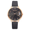 Women's Fashion Quartz Watch Set With Round Dial Alloy Case Textile Strap And Glass Mirror