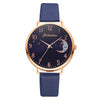 Women's Fashion Quartz Watch Set With Round Dial Alloy Case Textile Strap And Glass Mirror