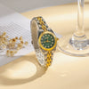Women's Fashion Quartz Watch With Alloy Case And Strap Round Dial And Star Roman Face Design
