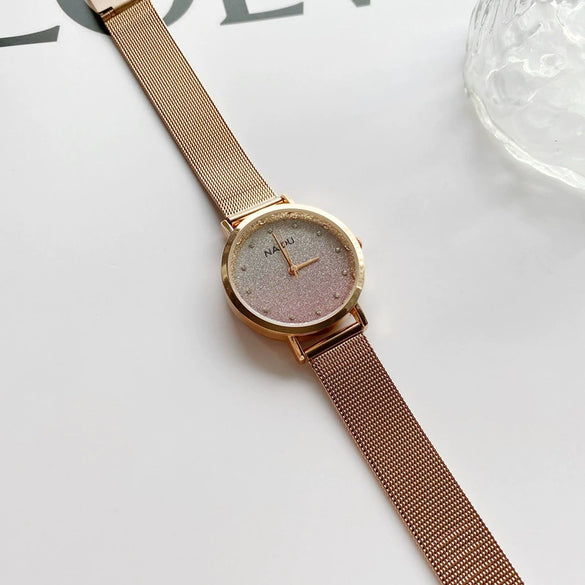 Women's Fashion Quartz Watch With Alloy Case Gradient Star Design