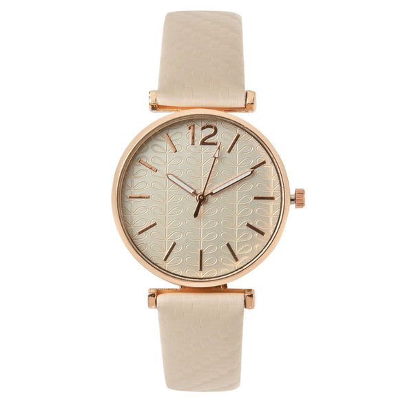 Women's Fashion Quartz Watch With Alloy Case Imitation Leather Strap And Round Dial