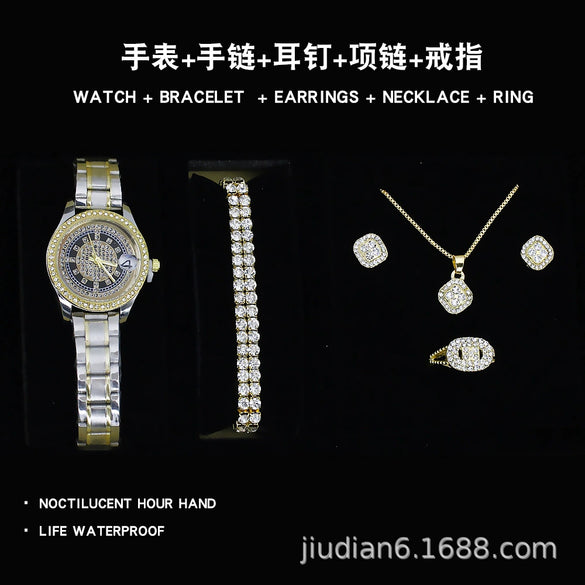 Women's Fashion Quartz Watch With Alloy Case Imitation Leather Strap And Stainless Steel Clasp Round Dial