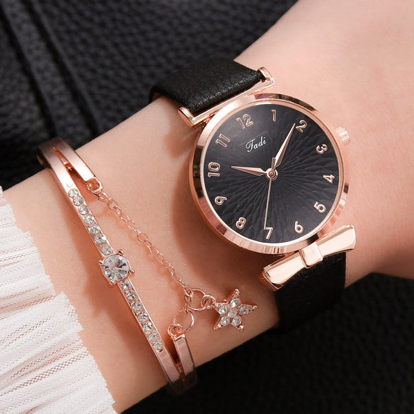 Women's Fashion Quartz Watch With Round Dial Alloy Case Textile Strap And Ordinary Glass Mirror