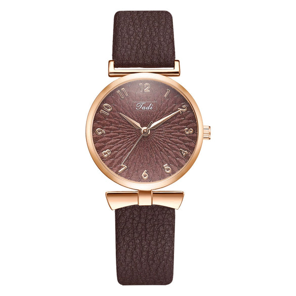Women's Fashion Quartz Watch With Round Dial Alloy Case Textile Strap And Ordinary Glass Mirror