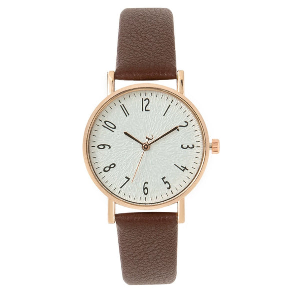 Women's Fashion Quartz Watch With Round Dial Stainless Steel Strap Alloy Case