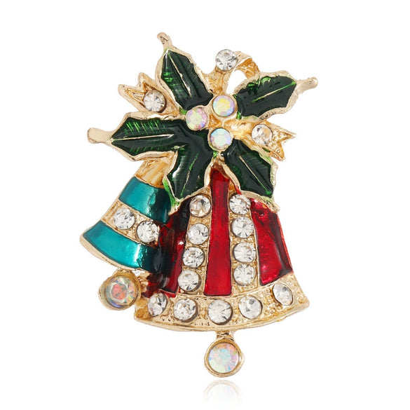 Women's Fashion Retro Alloy Christmas Ornament Bell Brooch