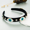 Women's Fashion Retro Hair Hoop Black Velvet With Diamond Design