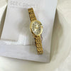 Women's Fashion Retro Oval Metal Case Fine Steel Strap Quartz Watch
