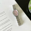 Women's Fashion Retro Oval Metal Case Fine Steel Strap Quartz Watch