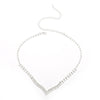 Women's Fashion Rhinestone Tassel Jewelry Set Simple Elegant Geometric Necklace And Earrings With Water Wave Chain