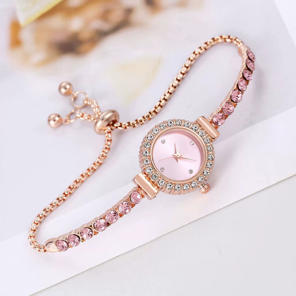 Women's Fashion Rhinestone Thin Strap Leather And Stainless Steel Quartz Watch With Rectangular Dial