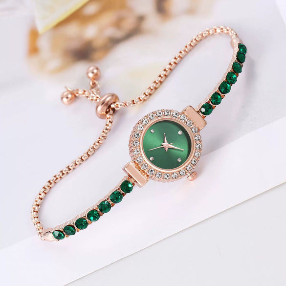 Women's Fashion Rhinestone Thin Strap Leather And Stainless Steel Quartz Watch With Rectangular Dial