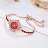 Women's Fashion Rhinestone Thin Strap Leather And Stainless Steel Quartz Watch With Rectangular Dial
