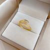 Women's Fashion Ring Brass Real Gold Electroplated Open Leaf Microinlaid The Crown Style