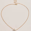 Women's Fashion Short Metal Alloy Pearl Clavicle Chain With Geometric Design And Electroplating