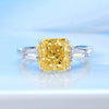Women's Fashion Silver Goose Ring With Yellow Diamond And Geometric Pattern Ice Flower Cut High Carbon Diamond 8A Zircon