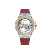 Women's Fashion Simple Alloy Case Mineral Reinforced Glass Mirror Silicone Strap Round Dial Mechanical Watch With Rhinestones And Waterproof Function