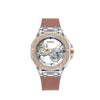 Women's Fashion Simple Alloy Case Mineral Reinforced Glass Mirror Silicone Strap Round Dial Mechanical Watch With Rhinestones And Waterproof Function