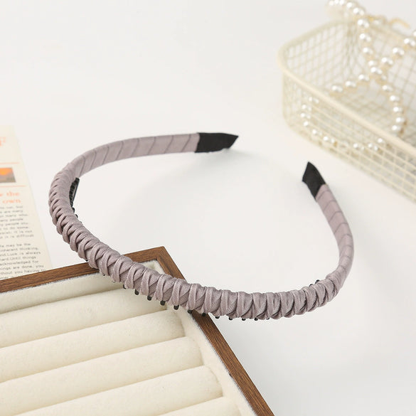 Women's Fashion Simple Alloy Electroplated Solid Color Toothed Nonslip Headband Hair Accessory