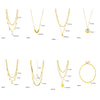 Women's Fashion Simple Design Stainless Steel Clavicle Chain With Pearl Round Eye Pendant Electroplated Jewelry