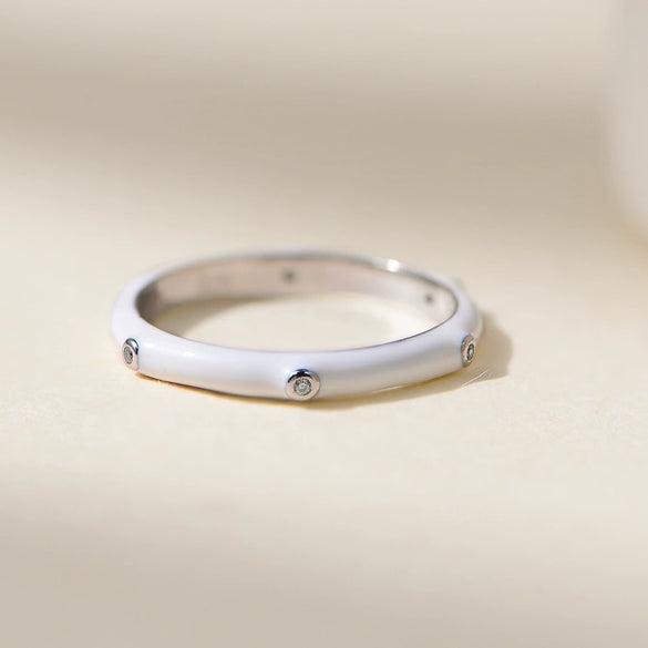 Women's Fashion Simple Geometric Glue Diamond Ring S925 Sterling Silver