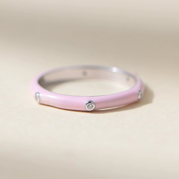 Women's Fashion Simple Geometric Glue Diamond Ring S925 Sterling Silver