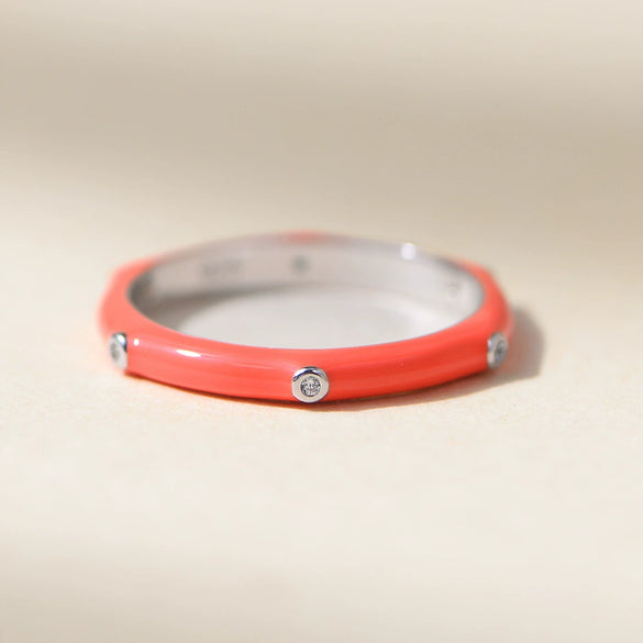 Women's Fashion Simple Geometric Glue Diamond Ring S925 Sterling Silver