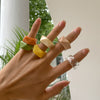 Women's Fashion Simple Geometric Plastic And Resin Ring And Bracelet
