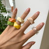 Women's Fashion Simple Geometric Plastic And Resin Ring And Bracelet