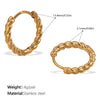 Women's Fashion Simple Geometric Round 316L Stainless Steel Vacuum Electroplated Earrings