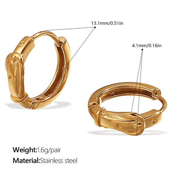 Women's Fashion Simple Geometric Round 316L Stainless Steel Vacuum Electroplated Earrings