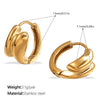 Women's Fashion Simple Geometric Round 316L Stainless Steel Vacuum Electroplated Earrings