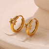 Women's Fashion Simple Geometric Round 316L Stainless Steel Vacuum Electroplated Earrings
