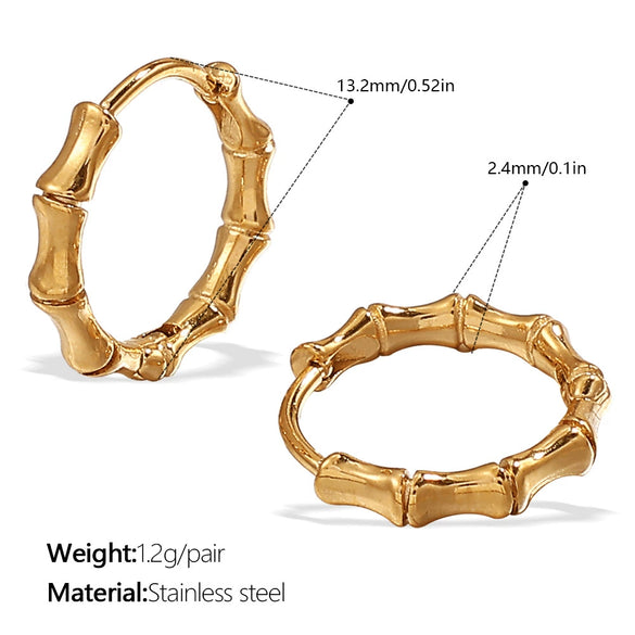 Women's Fashion Simple Geometric Round 316L Stainless Steel Vacuum Electroplated Earrings
