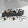 Women's Fashion Simple Geometric S925 Sterling Silver Ring Set With Natural Topaz Garnet Citrine