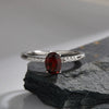 Women's Fashion Simple Geometric S925 Sterling Silver Ring Set With Natural Topaz Garnet Citrine