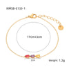 Women's Fashion Simple Geometric Stainless Steel And 18K Electroplated Water Drop Zircon Bracelet