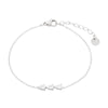 Women's Fashion Simple Geometric Stainless Steel And 18K Electroplated Water Drop Zircon Bracelet