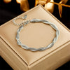Women's Fashion Simple Highgrade Multilayer Stacked Titanium Steel Round Pendant Eye Butterfly Diamondembedded Electroplated Bracelet