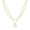 Women's Fashion Simple Light Luxury Temperament Love Double Layer Clavicle Necklace Copper Material Heart Pattern Electroplating Treatment