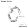Women's Fashion Simple Personality Love Shape 316L Stainless Steel Gold Plated Open Ring With Heart And Geometric Patterns