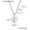 Women's Fashion Simple Stainless Steel And Titanium Steel Heart Pendant Necklace With Geometric Pattern Electroplated 18K Real Gold Light Luxury Style Versatile Accessories