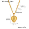 Women's Fashion Simple Stainless Steel And Titanium Steel Heart Pendant Necklace With Geometric Pattern Electroplated 18K Real Gold Light Luxury Style Versatile Accessories