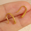 Women's Fashion Simple Ushaped Metal Fishhook Design 316L Stainless Steel Electroplated Earrings